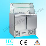 Stainless Steel Salad Bar Refrigerator with Sneeze Guard