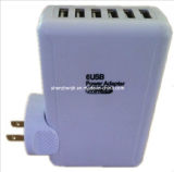 5.0V - 6.0A 6 USB Port Travel Charger for Mobile Phone (ZH-AC-66)