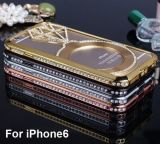 New Arrival Mobile Phone Protection Case Luxury Metal Shell Case Cover for iPhone 6 Frame with Diamond