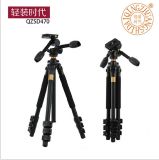Portable Aluminum Tripod for Camera, with Double Handle Three-Dimensional Head