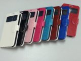 Cellular Parts for Samsung I9500 Phone Case Leather Open Window Battery Cover Case