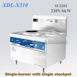 220V/6kw Stainless Steel Commercial Kitchen Using Single Burner with Sin Induction Range