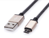 fashion Aluminum Casing USB to Micro Braided Cable
