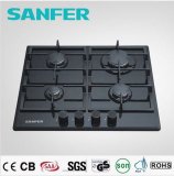 Black Tempered Glass Cooktop with 4 Burners