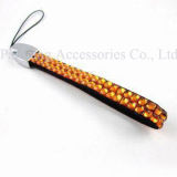 Leather / Crystal Mobile Phone Strap (PQMB803)