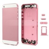 High Quality Full Housing Faceplates W/ Buttons SIM Card Tray for iPhone 5s - White / Pink