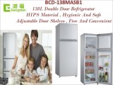 CFC Free 138L Double Door HIPS House Electric Refrigerator