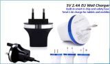2.4A Dual USB Europe Travel Charger for Mobile Phones and Tablets