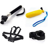 4 in 1 Gopro Chest Harness Mount + Head Strap + Floating Grip + Handheld Monopod for Gopro Hero 4 3+ 3 2 1 Accessories Set