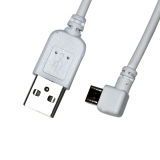 1m White 90 Degrees USB Cable (micro USB type)