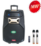 Rechargeable Battery Speaker Box with USB/SD Bluetooth Wireless Microphones (F38)