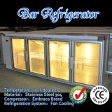 Four Glass Doors Under Counter Refrigerator