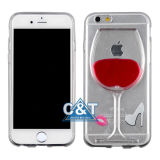 Liquid Red Wine Glass Transparent Cover for iPhone 6 Plus