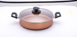 Aluminium Non-Stick Low Saucepot with Glass Lid