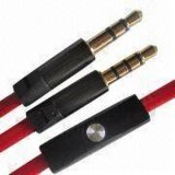 Auxiliary Audio Flat Cable with Microphone & Answer Button