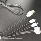 New Design 3-in-1 USB Cable with Mobile Phone, 1m Noodle USB Cable
