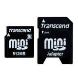 Transcend 512MB SD Card 80X with Card Adapter Mini SD Card
