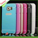 Solid Color Metal Bumper PC Back Mobile Phone Cover for Samsung Galaxy S6 (RJT-0224)