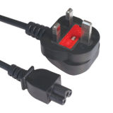 UK Plug to Iec320 C5 Female (Cloverleaf connector)