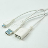 Spliter USB Am to Af+Micro USB 5pin Multifunctional Cable