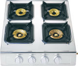4 Burner Gas Stove Stainless Steel Top Brass Burner Gas Stove