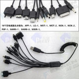 USB Cable, 10 in 1 USB Cable for iPhone, Samsung, LG, Nokia, Nokia/ Mot Blackberry/ Motorola/ Sony Ericsson.