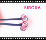 New Black Cable Metal Stereo Earphone with Mic