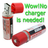 2PCS USB Rechargeable Battery AA 1450mAh