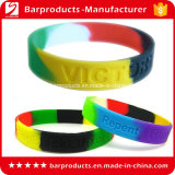 Debossed Printing Logo Mixed Color Silicone Wristbands
