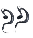 Black PVC Wired Stereo Headphone Earphone Earhook