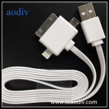 3 in 1 Noodle USB Cable, Charger USB Cable for iPhone/Samsung/HTC