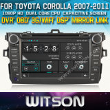 Witson Car DVD Player with GPS for Toyota Corolla 2007-2012 (W2-D8124T) Front DVR Capactive Screen OBD 3G WiFi Bluetooth RDS