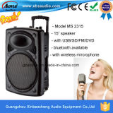 High Quality Single 15-Inch Cheap Active Speakers with USB/SD/Wireless Microphone