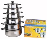 12PCS Set Stainless Steel Soup Pot