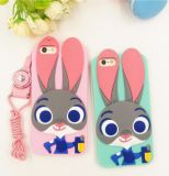 Lovely Rabbit Silicone Mobile Phone Case for Apple Mobile Phones
