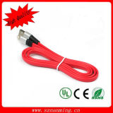 Red Color 8pin Lighting Flat USB Cable for iPhone with Aluminium Alloy