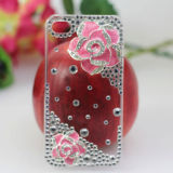 Cell Phone Parts for Luxury Bling Rhinestone Pearl Sweety Flowers Decorated Phone Cover for iPhone