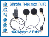 Bluetooth Motorcycle Motorbike Helmet Intercom Headset 1000m for 3 Riders with FM / MP3