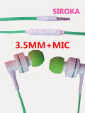 Stero Earphones with Skype Support Mini Microphone and Flat Cable
