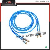 Transparent Blue Gold-Plated Audio RCA Cable (R-162)