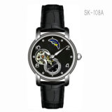 Luxury Leather Band Automatic Movement Men Watch Sk-108A