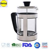 Wholesales Coffee Maker Pot Luxury Stainless Steel and Borosilicate Glass Heat Resisitant French Press Coffee Maker Pot