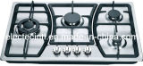Gas Hob with 4 Burner and Stainless Steel Mat Panel, Cast Iron Pan Support (GH-S804C)