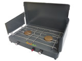 Double Burner Gas Stove with Lid, Wind Shield (WG601(2))