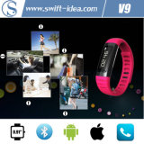 3 Colors Mtk6260 Fashion Smart Bluetooth Bracelet with Sleep Mobitor and Pedometer (V9)