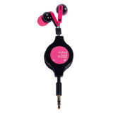 Retractable MP3 Stereo Earphone for Smartphone and iPhone