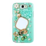 Luxury Rosa Cell Phonecover Style Bling Crystal Rhinestone Diamond Hard Case for Samsung Galaxy Note 2 II N7100 7100