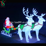 Outdoor LED Lighted Santa Claus Sleigh Christmas Decoration