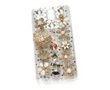 Elegant Crystal Relaxation Bag Flowers Mobile Phone Cover (MB1279)