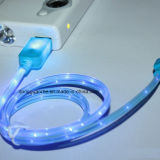 Blue Color LED Fiber Charging Data USB Cable (RHE-A1-007)